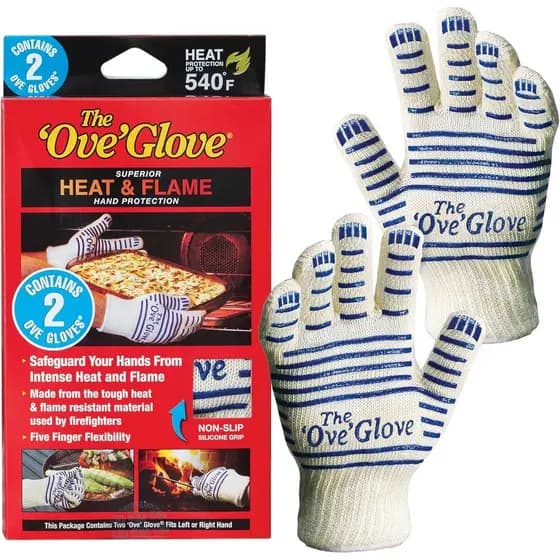 Luva Ove - Proteção Superior para Mãos contra Calor e Chamas - Pacote com 2 Luvas de Forno 4JV9