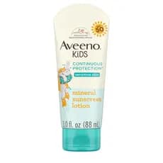 Loção Protetora Solar Mineral com Óxido de Zinco Aveeno Kids para Pele Sensível de Crianças com Proteção Contínua, FPS 5