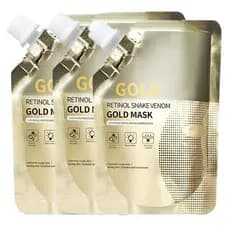 Máscara de Ouro com Retinol e Peptídeo de Veneno de Cobra, Antienvelhecimento, Clareadora e Hidratante, Melhora a Pele Á