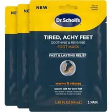 Dr. Scholl's ®   Máscara para os Pés para Aliviar e Revitalizar Pés Cansados e Doridos, 3 Pares, Botinhas Aquecedoras AS