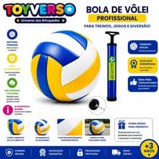 BOLA DE VOLÊI OFICIAL + BOMBA DE AR ORIGINAL TAMANHO PROFISSIONAL N° 5 VOLEIBOL VOLEI MENINO/MENINA