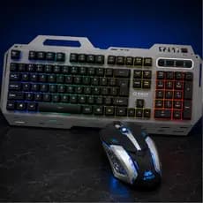 Kit Gamer Teclado RGB ABNT2 + Mouse Gamer USB 2400 DPI 6 Botões LED Para PC Notebook Windows