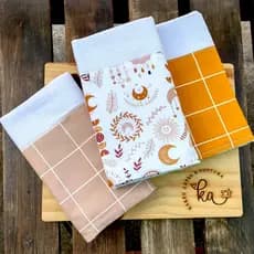 Panos de prato - 100% algodão - kit com 3 panos de prato - pano de prato moderno - cozinha moderna