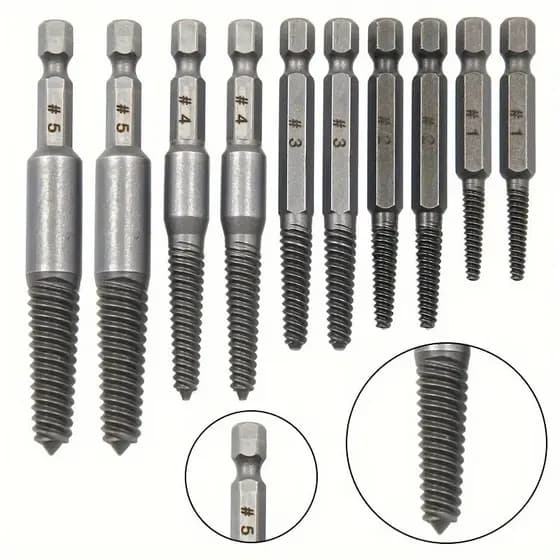 10pc Haste Hexagonal Cabeça Quebrada Parafuso Extrator Chave De Fenda Para Tirar Conjunto De Ferramentas De Broca Elétri