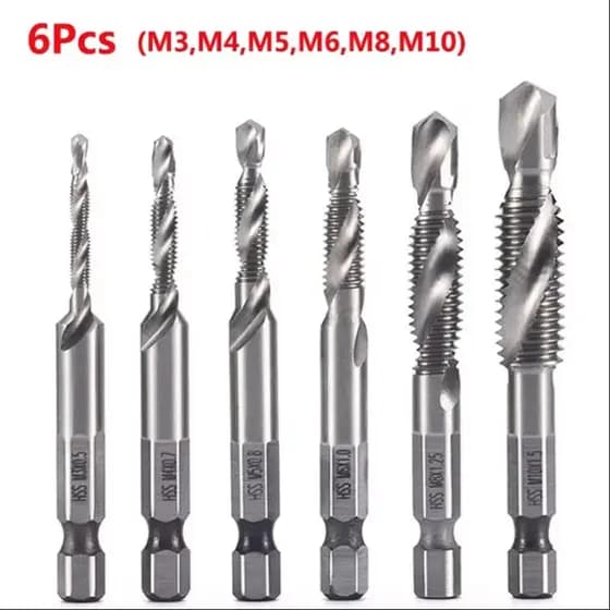Hex Haste Titânio Banhado HSS Rosca Métrica Torneira Brocas Máquina De Parafuso Composto M3 M4 M5 M6 M8 M10 Ferramentas