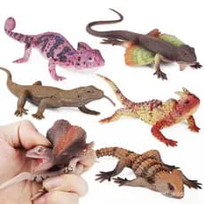 Brinquedo em Forma de Lagarto Camaleão de Borracha Macia TPR para Crianças, para Alívio do Estresse e Desenvolvimento Co