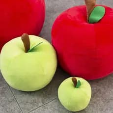 Brinquedo de pelúcia em forma de maçã verde, almofada de pelúcia em forma de maçã vermelha, item decorativo 7W1G