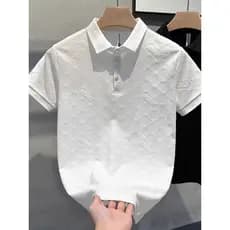 2025 luz luxo verão Jacquard Casual camiseta POLO juventude lapela fina manga curta