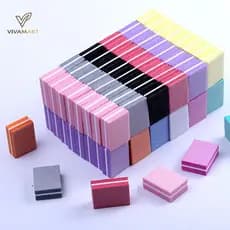 Vivamart 50 Pçs Mini Arquivos De Esponja De Unhas Buffer Blo Polimento Lixamento 100/180 Grão Dupla Face Ferramenta De P