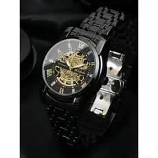 relogio masculino Swiss Made Relógio Mecânico Puro Automático Masculino Oco Banda de Aço Cinto Luminoso À Prova D 'Água