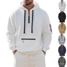 Cross-Border comércio exterior europeu americano outono inverno moletom masculino com capuz de lã pesada pulôver esporte