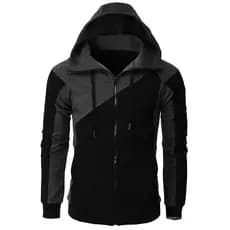 Novo estilo outono inverno Cross-Border contraste cor zíper jaqueta masculina moletom com capuz masculino moda Casual lo