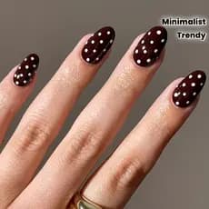 24 peças de unhas ovais curtas e brilhantes tipo europeu americano outono inverno unhas falsas mais populares simples br