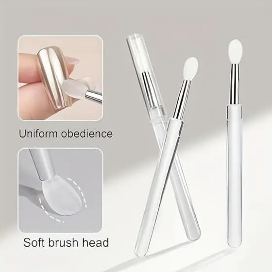 Conjunto de 5 peças de pincéis de manicure de Silicone, sombra multifuncional, brilho labial, aplicação de brilho e ferr