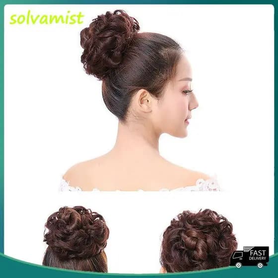 Cabelo Sintético Coque Peruca Senhoras Rabo De Cavalo Extensão Do Scrunchie Onda Elástica Encaracolado Hairpieces Envolt