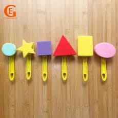 Conjunto de 6 Pincéis de Pintura Geométricos de Esponja, Brinquedo Educacional Infantil para Estampar e Pintar XWO EM0F