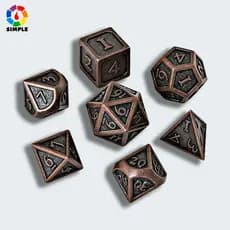 Dados de metal com design inovador e padrão de escamas de dragão, conjunto de 7, vem com uma bolsa de armazenamento, ade