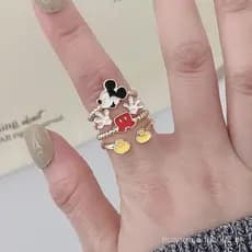 Anel de Moda Coreana Mickey Mouse 2022, Acessórios de Joias Femininas, Presente de Aniversário para Mulheres EECO VHYY
