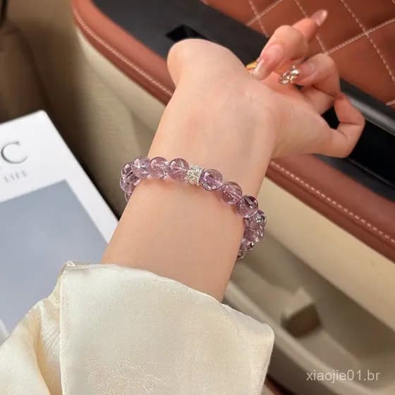 Presente simples, elegante e requintado para meninas, pulseira de cristal natural em formato de uva para imersão em água