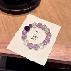 A Zixing Jiuli A Chuan Bingbing Original Crystal Natural Misty Purple Fragment Series Fragmento Roxo-Roxo-Branco HTMC