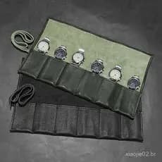 Bolsa dobrável para relógio com padrão de lichia, bolsa criativa para armazenamento de relógios, portátil e resistente a