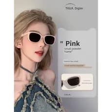 oculos de sol oculos de sol feminino oculos blogueira feminino Pequeno quadro rosa olho de gato óculos de sol feminino 2