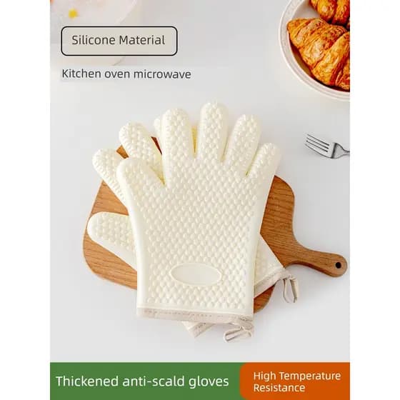 Luva térmica cozinha Luva de silicone resistente calor Luva resistente ao calor Luvas Anti-escaldantes de Silicone Forno