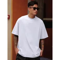 Camisa estampada Camiseta feminina Cropped curto Camiseta masculina de manga curta com decote pequeno americano pesado 3