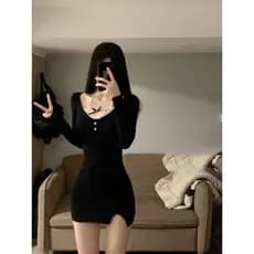 Vestido Curto Casual Vestido curto verão Vestido Curto Verão Puro desejo quente menina estilingue Halterneck vestido fem
