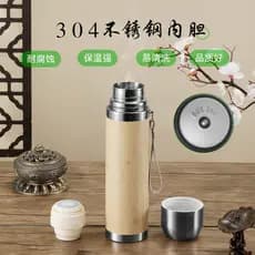 garrafa termica garrafa água garrafa térmica de água Copo de concha de bambu transfronteiriço 304 copo de café de aço i