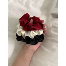 Cetim scrunchy ins francês Retro coreano temperamento simples corda de cabelo gordura scrunchy anel de cabelo cor sólida