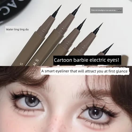 Lápis delineador de olhos Delineador caneta Longa duração 24h Delineador líquido ultrafino sem manchas preto marrom para