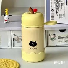 garrafa água garrafa térmica de água 1 litro garrafa térmica goldentec Apple gato preto copo térmico meninas bolso de a