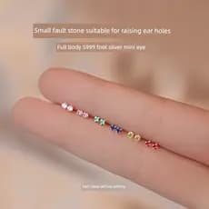 piercing fake orelha piercing orelha piercing falso lingua 999 brincos de prata esterlina brincos de diamante brincos fe