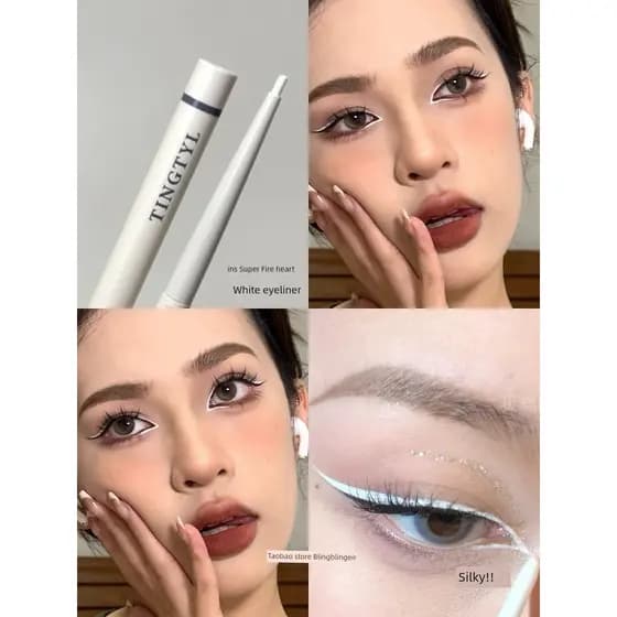 Não borra suor Delineador à prova d'água Delineador caneta Delineador branco europeu americano claro!Caneta de Gel
