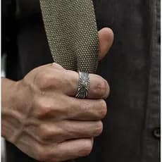 Prata tailandesa Retro angustiado único masculino feminino anel aberto novo estilo moda tibetano prata diabo olho anel e