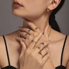 Europa américa novo estilo único mal azul olho anel Cross-Border Retro moda anel de olho do diabo não desbota feminino
