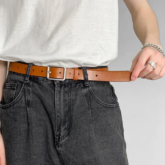 cinto de miçanga country masculino cinto masculino couro cinto masculino Ins simples versão coreana cinto unissex Retro