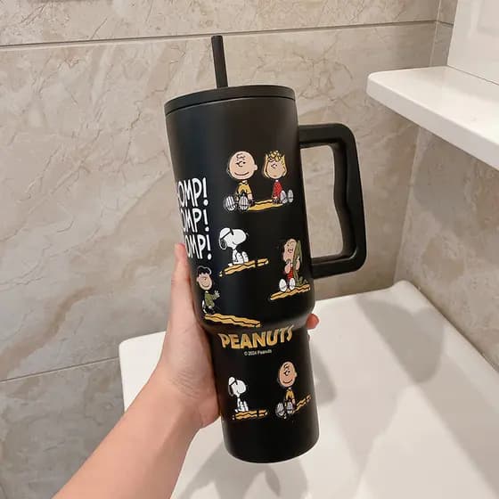 garrafa térmica goldentec garrafa térmica garrafa de agua termica Snoopy Snoopy Big Mac Copo térmico para meninas Copo