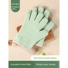 Luvas de forno Silicone anti queimadura Luva térmica cozinha Luvas Anti-escaldantes flexíveis de cinco dedos de Silicone