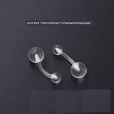 Piercing piercing umbigo prata piercing de barriga Acrílico transparente UV sobrancelha studs plástico macio brincos lín