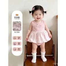 Roupas novas para bebês meninas, macacão rosa para pequenas, vestido de princesa doce de verão para celebrações de 100 d