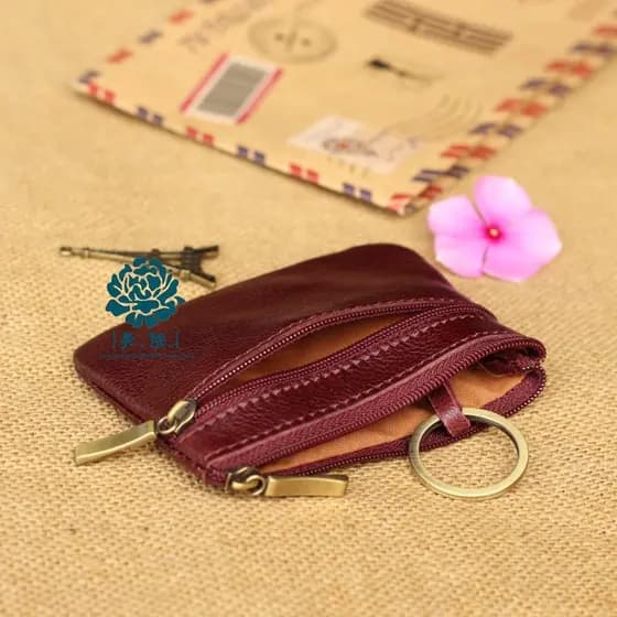 dompet beg dompet dompet kulit lelaki original Carteira pequena de couro genuíno masculino Vintage com chave de banco