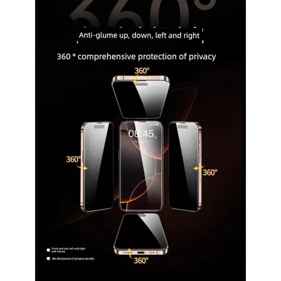 Pelicula antiespia vidro temperado Pelicula celular vidro Pelicula cobertura total [Novo filme de privacidade de 360 gra