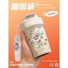 garrafa de agua termica garrafa de agua garrafa térmica Crayon Shin-Chan xícara de café copo térmico meninas de alto va