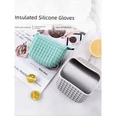 Luva resistente ao calor Luvas de forno Luva térmica cozinha Clipe de mão com isolamento térmico de silicone Luvas de is