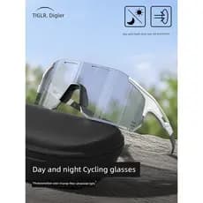 Óculos de ciclismo que mudam de cor feminino dia noite dupla utilização ao ar livre à prova de vento esportes caminhadas