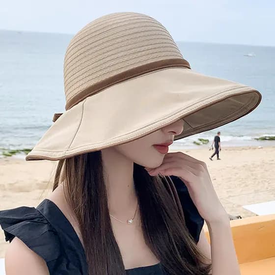 chapeu country feminino chapeu de praia masculino chapeu de praia Chapéu balde feminino verão 2026 novo estilo aba grand