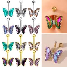 piercing umbigo piercing telinga piercing umbigo aço cirúrgico E-commerce novo produto umbigo anel forma borboleta umbig