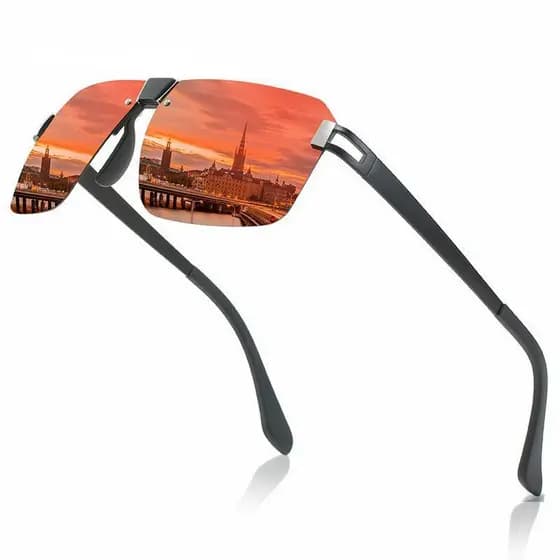 Novos óculos de sol polarizados de Metal masculino sem moldura óculos de condução óculos de pesca ao ar livre